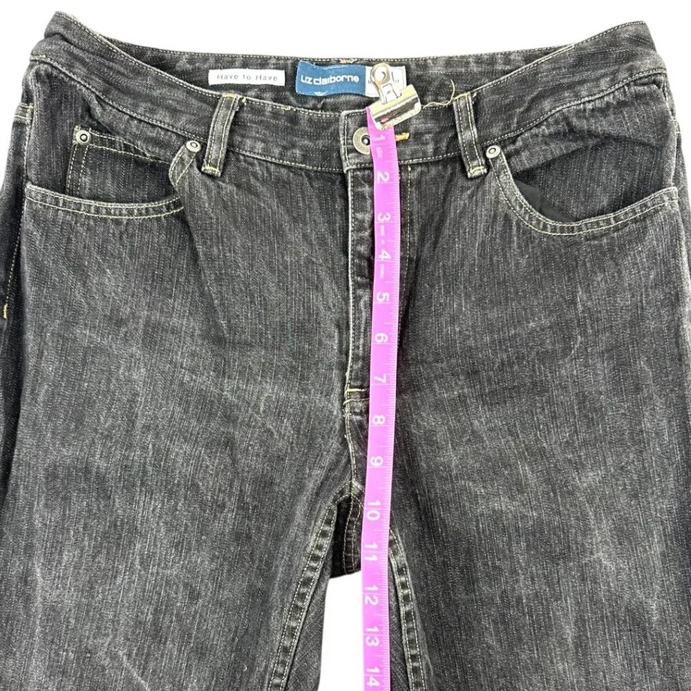 Liz Claiborne Dark Charcoal Washed Straight Leg Jeans
